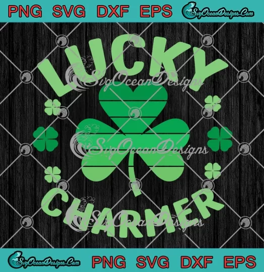 Lucky Charmer Shamrock SVG - Funny St. Patrick's Day SVG PNG, Cricut File