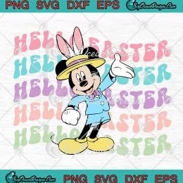 Mickey Hello Easter Bunny Vibes SVG - Retro Disney Easter Day SVG PNG, Cricut File