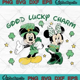 Mickey x Minnie Good Lucky Charm SVG - Disney St. Patrick's Day SVG PNG, Cricut File