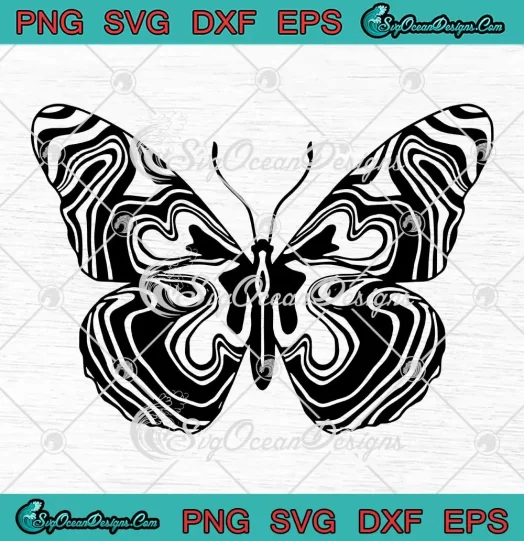 Psychedelic Butterfly SVG - Beautiful Butterfly Gift SVG PNG, Cricut File