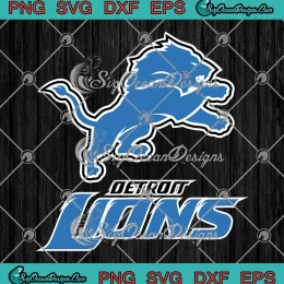 Retro Detroit Lions Logo NFL SVG - American Football Gift SVG PNG, Cricut File