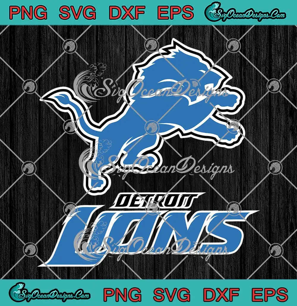 Retro Detroit Lions Logo NFL SVG - American Football Gift SVG PNG ...