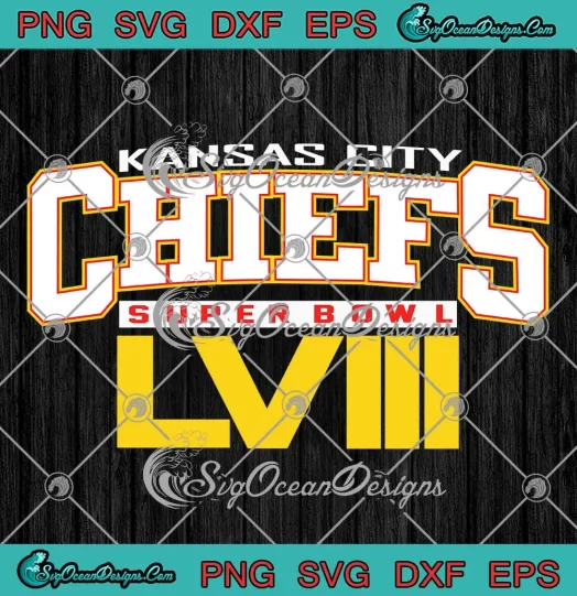 Retro Kansas City Chiefs Football SVG - Super Bowl LVIII 2024 SVG PNG, Cricut File