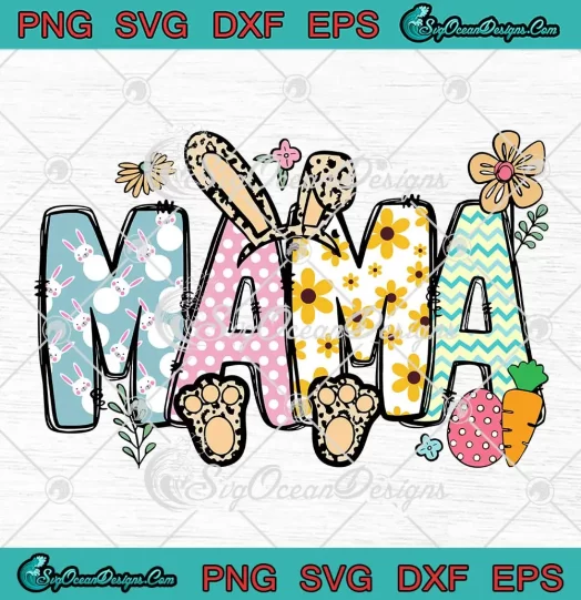 Retro Mama Rabbit Easter Day SVG - Bunny Mom Easter Day SVG PNG, Cricut File