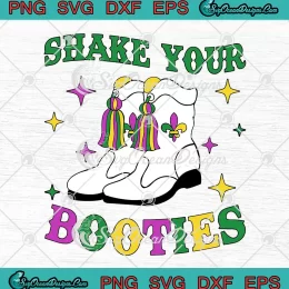 Retro Shake Your Booties SVG - Mardi Gras Day SVG - Fat Tuesday SVG PNG, Cricut File