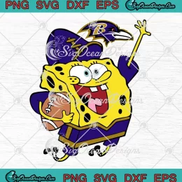 Spongebob Baltimore Ravens SVG - SpongeBob SquarePants Football SVG PNG, Cricut File
