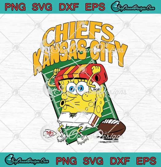 Spongebob Kansas City Chiefs SVG - Super Bowl LVIII 2024 SVG PNG, Cricut File