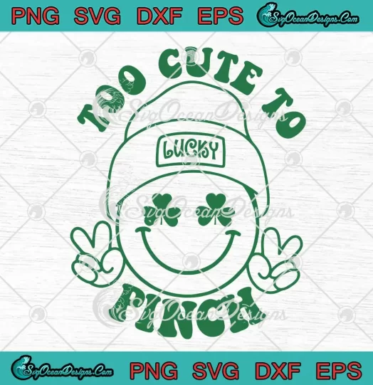 Too Cute To Pinch Lucky Retro SVG - Shamrock Boy SVG - St. Patrick's Day SVG PNG, Cricut File