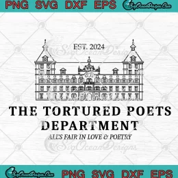 Trendy The Tortured Poets Department SVG - Taylor Swift Est. 2024 SVG PNG, Cricut File