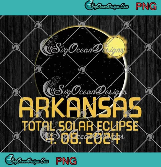 Arkansas Total Solar Eclipse April 8 2024 PNG - Solar Eclipse Arkansas PNG JPG Clipart, Digital Download