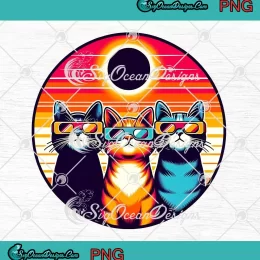 Cats Wearing Solar Eclipse Glasses PNG - Solar Eclipse 2024 PNG JPG Clipart, Digital Download