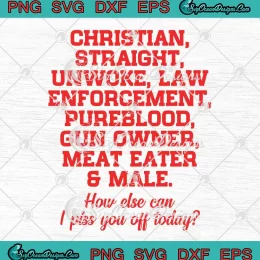 Christian Straight Unwoke Law SVG - Enforcement Pureblood Gun Owner SVG PNG, Cricut File