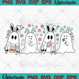 Cute Easter Ghost Spooky Bunny SVG - Happy Easter Day SVG PNG, Cricut File