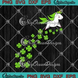 Cute Unicorn Shamrock Clover SVG - Happy St. Patrick's Day SVG PNG, Cricut File