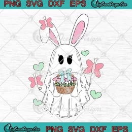 Easter Ghost Rabbit Retro SVG - Happy Easter Day Funny Gift SVG PNG, Cricut File