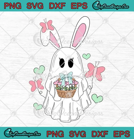 Easter Ghost Rabbit Retro SVG - Happy Easter Day Funny Gift SVG PNG, Cricut File