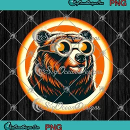 Grizzly Bear Wearing Glasses PNG - Solar Eclipse USA 2024 PNG JPG Clipart, Digital Download