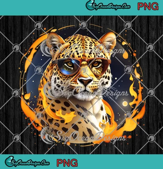 Leopard With Solar Eclipse Glasses PNG - Total Solar Eclipse 2024 PNG JPG Clipart, Digital Download
