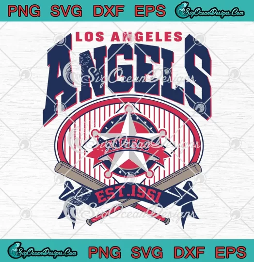 Los Angeles Angels Est. 1961 SVG - Vintage MLB Baseball SVG PNG, Cricut File