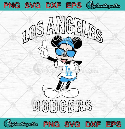 Mickey Mouse Los Angeles Dodgers SVG - Disney MLB Baseball SVG PNG, Cricut File