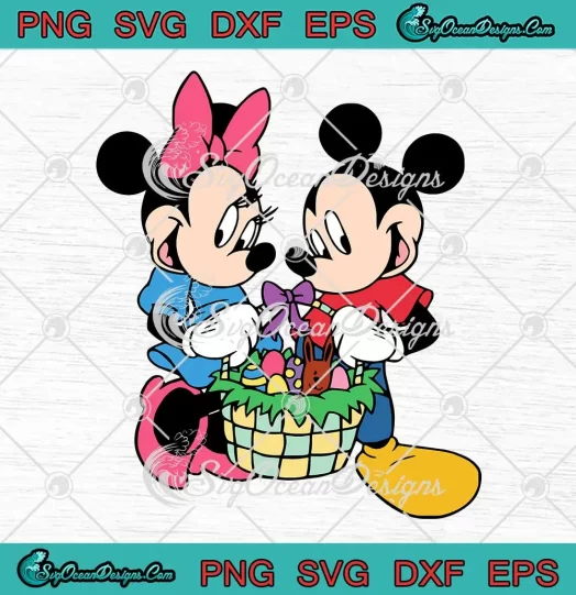 Mickey x Minnie Easter Egg SVG - Disney Easter Day SVG PNG, Cricut File