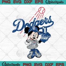 Minnie Mouse Dodgers Fan Baseball SVG - Los Angeles Dodgers SVG PNG, Cricut File
