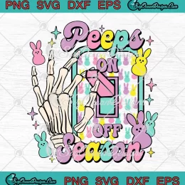 Peeps Season Mode On SVG - Skeleton Hand Retro Easter Day SVG PNG, Cricut File