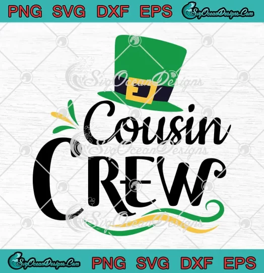 Retro Cousin Crew SVG - Happy St. Patrick's Day SVG PNG, Cricut File