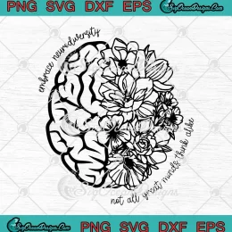 Retro Embrace Neurodiversity SVG - Not All Great Minds Think Alike SVG PNG, Cricut File