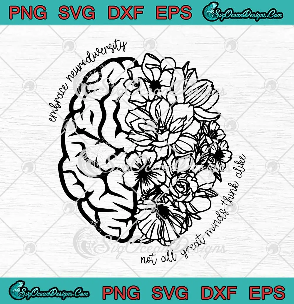 Retro Embrace Neurodiversity SVG - Not All Great Minds Think Alike SVG ...