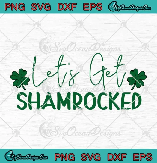Retro Let's Get Shamrocked SVG - Happy St. Patrick's Day SVG PNG, Cricut File