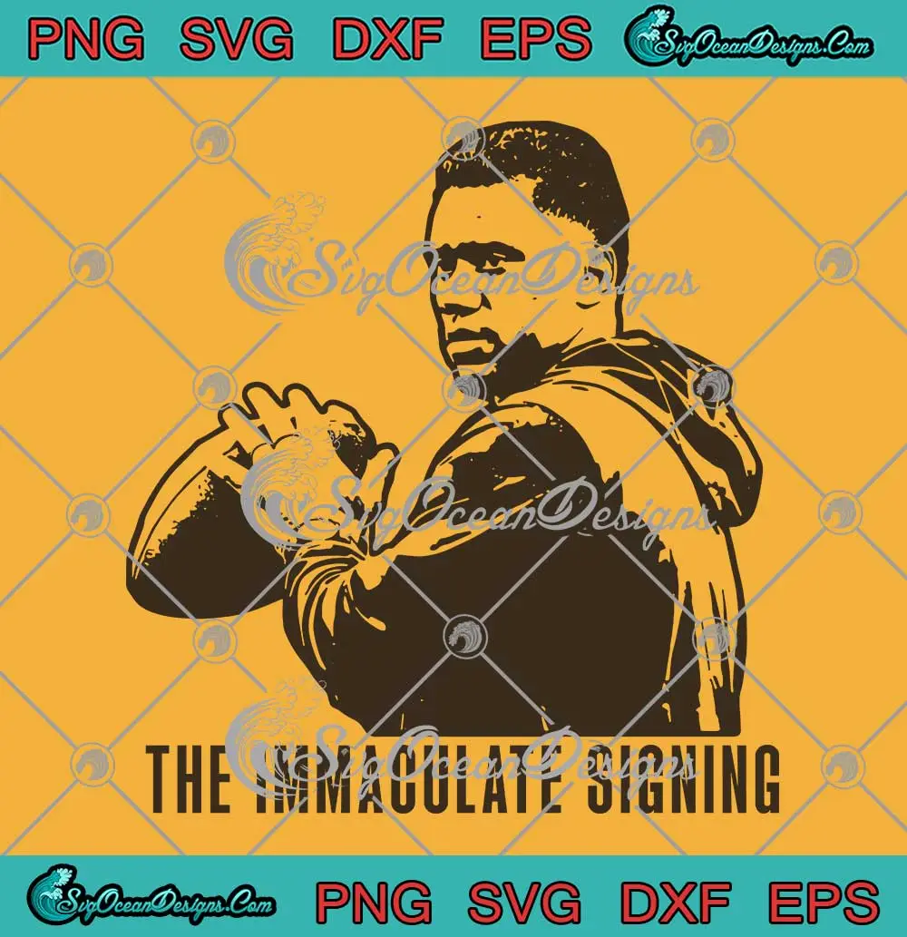 Russell Wilson Football Player Svg - The Immaculate Signing Svg Png 