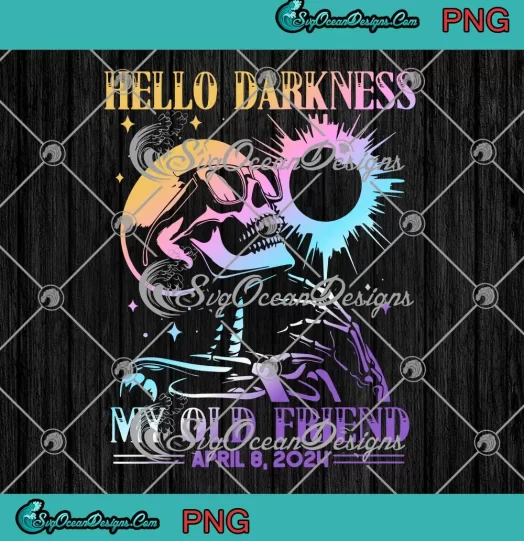 Skeleton Hello Darkness PNG - My Old Friend PNG - Solar Eclipse 2024 PNG JPG Clipart, Digital Download