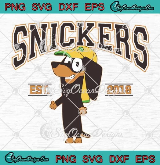 Snickers Est. 2018 Vintage SVG - Bluey Cartoon Characters SVG PNG, Cricut File