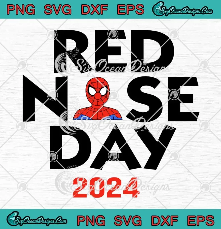 Spider Man Red Nose Day 2024 SVG - Fundraising Campaign SVG PNG, Cricut ...