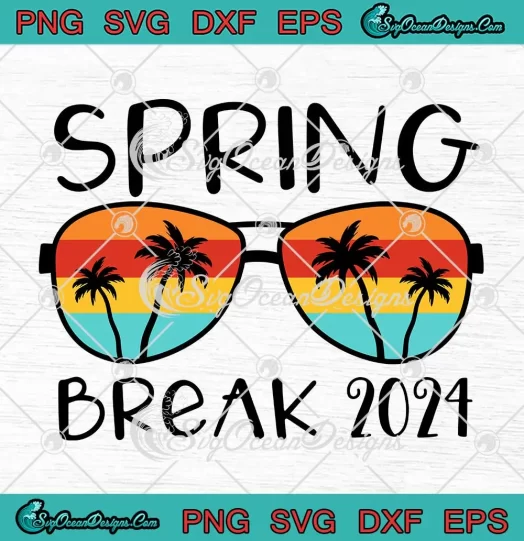 Spring Break 2024 Retro SVG - Beach Vacation Matching SVG PNG, Cricut File