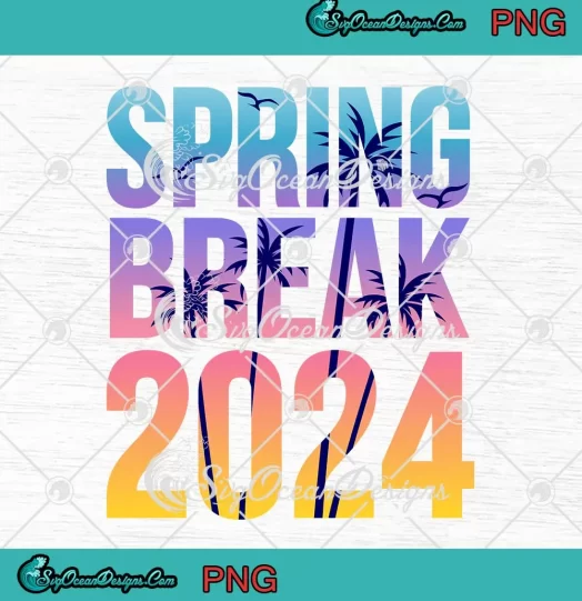 Spring Break 2024 Retro Vintage PNG - Family Beach Vacation PNG JPG Clipart, Digital Download