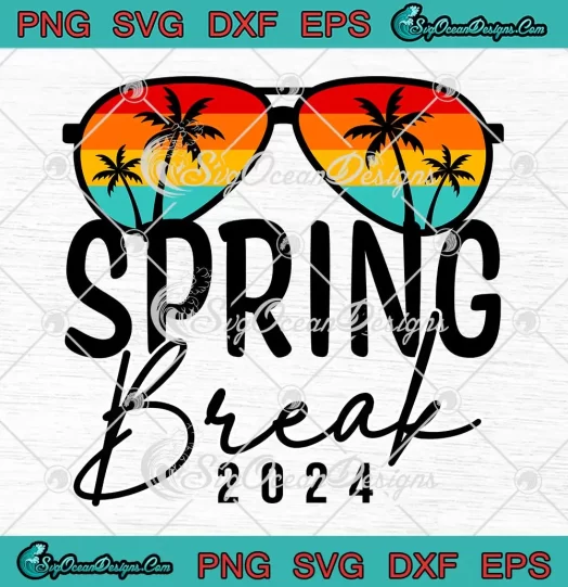 Spring Break 2024 Vintage SVG - Beach Week Group Vacation SVG PNG, Cricut File