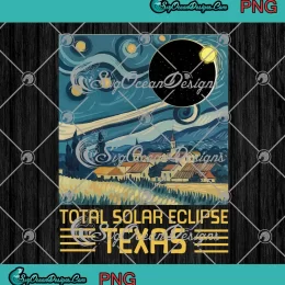Starry Night Painting PNG - Total Solar Eclipse Texas 2024 PNG JPG Clipart, Digital Download