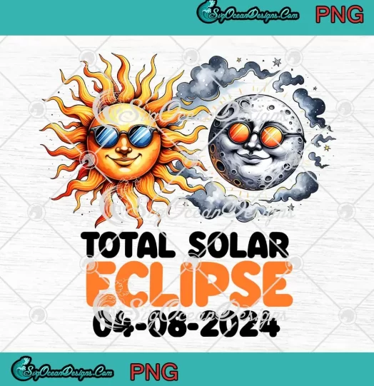 Sunglasses Sun And Moon PNG - Total Solar Eclipse 2024 PNG JPG Clipart, Digital Download