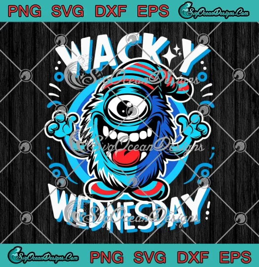 Wacky Wednesday Monster SVG - Outfit Clothes For Mismatch Day SVG PNG, Cricut File