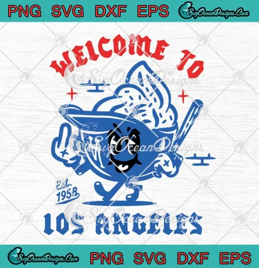 Welcome To Los Angeles SVG - Ice Cream Los Angeles Dodgers SVG - Helmet Baseball SVG PNG, Cricut File