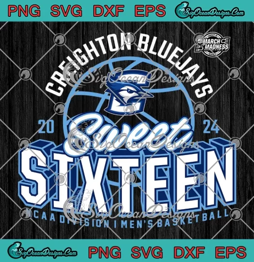 2024 Creighton Bluejays SVG - Sweet Sixteen SVG - NCAA Division I Men's Basketball SVG PNG, Cricut File