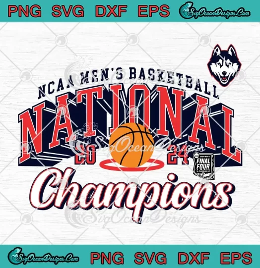 2024 UConn NCAA Men's Basketball SVG - Final Four National Champions SVG PNG, Cricut File