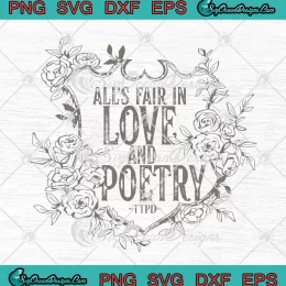 All's Fair In Love And Poetry TTPD SVG - Floral Crest Taylor Swift Album SVG PNG, Cricut File