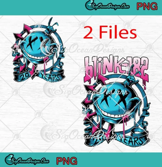 Blink-182 20 Years Anniversary PNG, Blink-182 Music Concert Tour PNG JPG Clipart, Digital Download, Logo Design, Designs For Shirts.