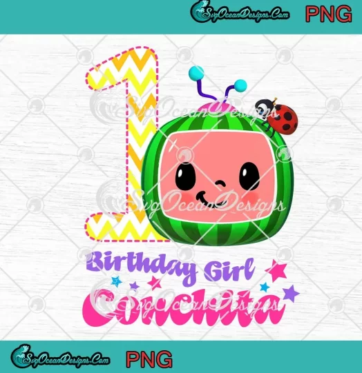 Cocomelon Birthday Girl PNG - Cocomelon Custom Name Gift PNG JPG Clipart, Digital Download