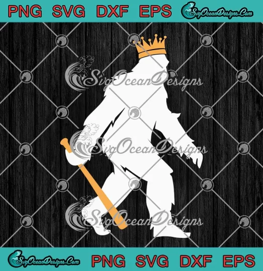 Crowned Pasquatch SVG - Kansas City Royals SVG - Baseball Bigfoot SVG PNG, Cricut File