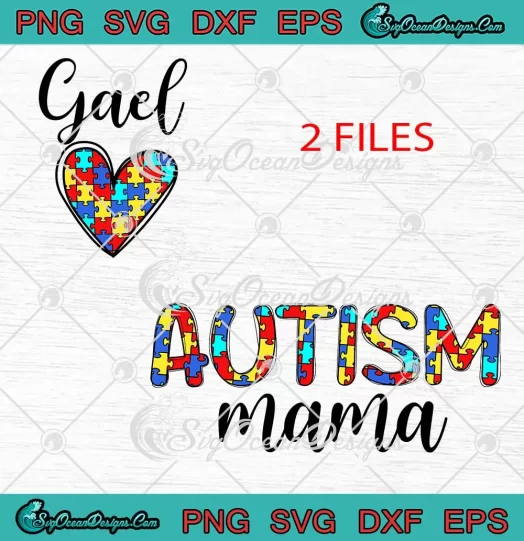 Custom Name Autism Mama Puzzle SVG - Autism Awareness SVG PNG, Cricut File