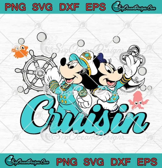 Disney Cruisin Mickey Minnie SVG - Family Disney Cruise Trip 2024 SVG PNG, Cricut File